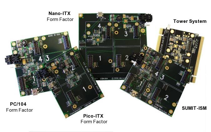 Carrier and Hub Boards - PC/104, Nano-ITX, Pico-ITX, Tower System Modules, SUMIT-ISM
